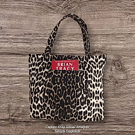 Leopar Desenli Piknik ve Deniz Cepli Fermuarlı Çanta - Leopar