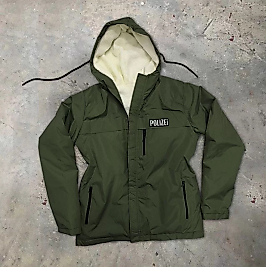 Erkek Uzun Kol Kapüşonlu İçi Kürklü Mont - Haki