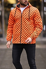 Unisex Kapüşonlu İçi Astarlı Yağmurluk - Turuncu