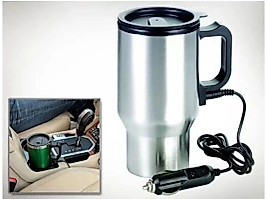 Çakmak Girişli Su Isıtıcı Termos Bardak Araç içi Keetle - Gümüş