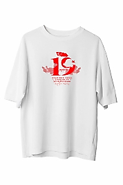 19 Mayıs Unisex Baskılı T-shirt - Beyaz