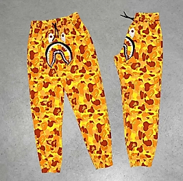 Unisex Pubg Bape x Shark Eşofman Altı - Sarı