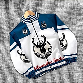 Erkek Dijital Baskılı Rüzgarlık - Beyaz