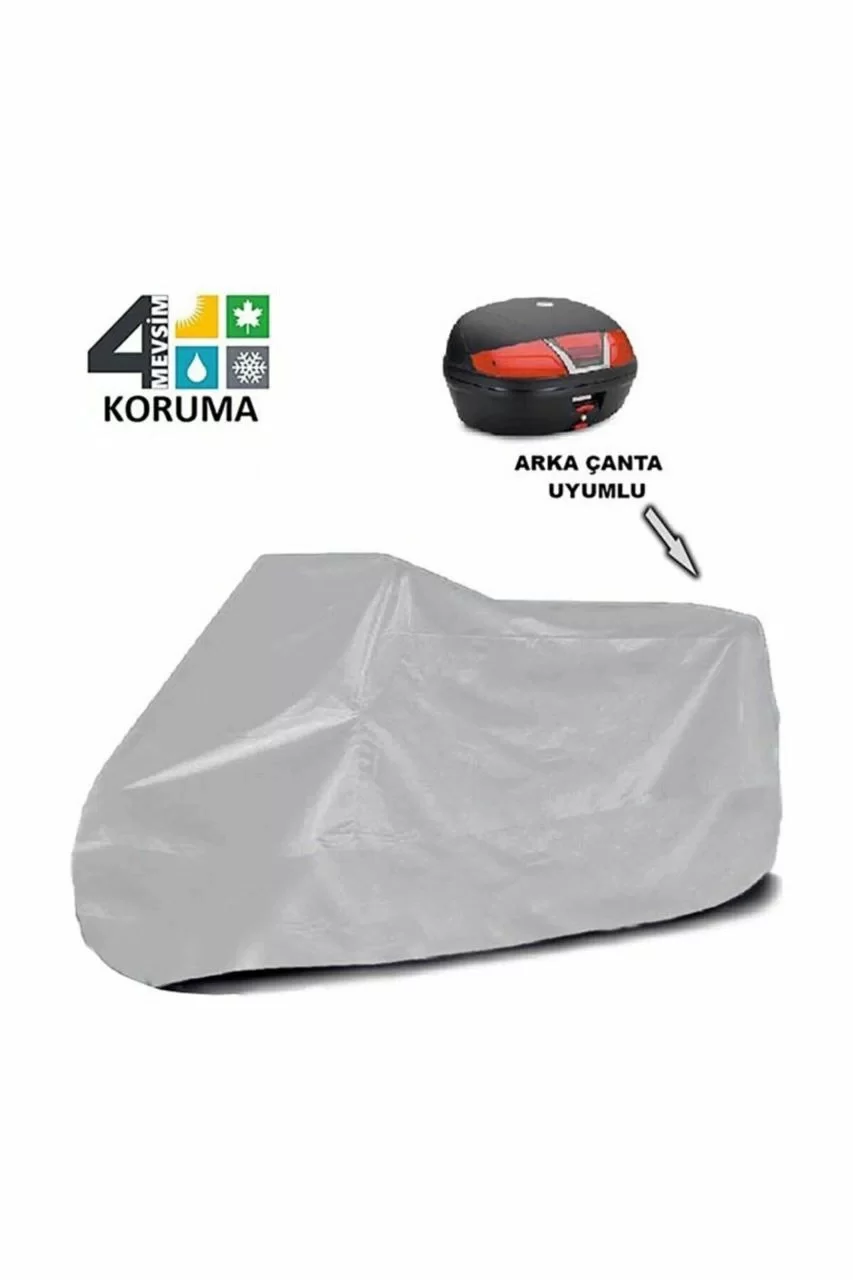 Motorsiklet Branda Miflonlu Su Geçirmez 4 Mevsim (125CC 150CC UYUMLU) - Gri